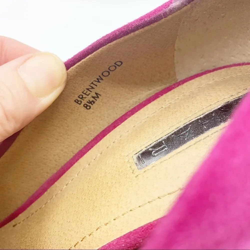 Tahari Brentwood Pink Bright Suede‎ Block Heels Size 8.5